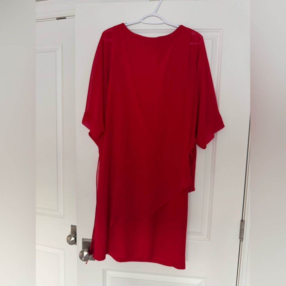 Joseph Ribkoff Asymmetrical Red Dress